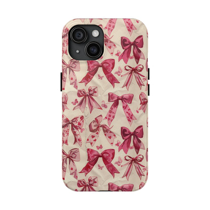 Pink Bows 3 Phone Case for iPhone - Lightweight, Impact Resistant, Wireless Charging Compatible