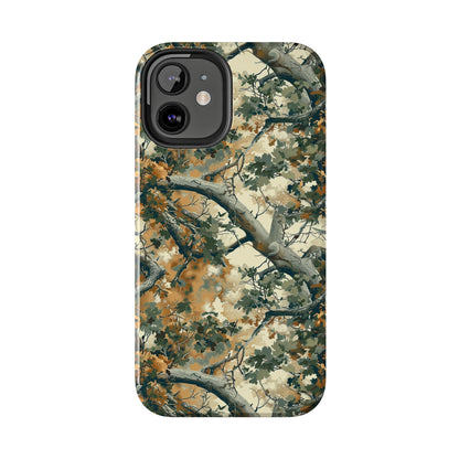 Brown Tree Camo Phone Case for iPhone - Lightweight, Impact Resistant, Wireless Charging Compatible