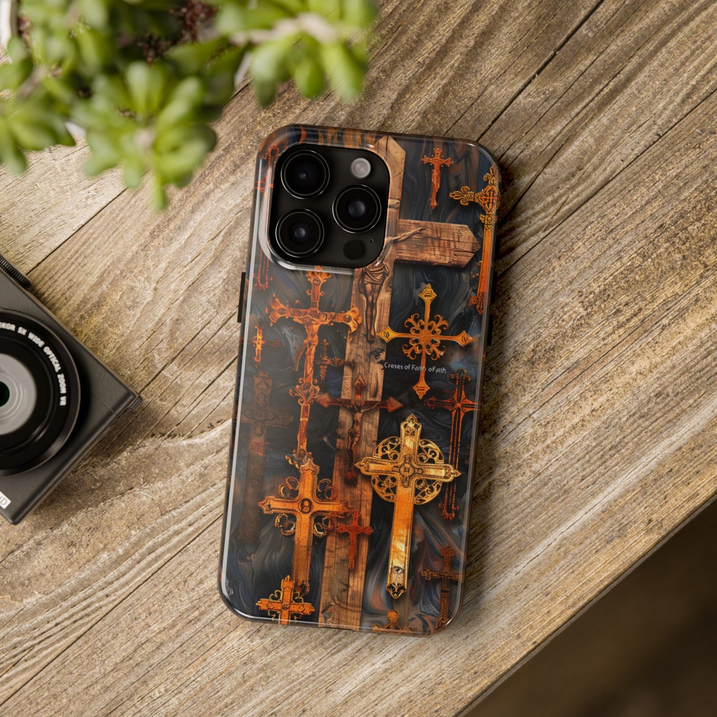 Religious Cross Phone Case for iPhone - Lightweight, Impact Resistant, Wireless Charging Compatible