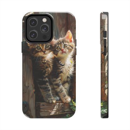 Window of Kittens Phone Case for iPhone - Lightweight, Impact Resistant, Wireless Charging Compatible