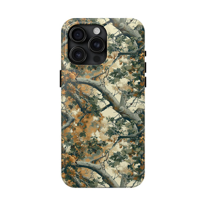 Brown Tree Camo Phone Case for iPhone - Lightweight, Impact Resistant, Wireless Charging Compatible