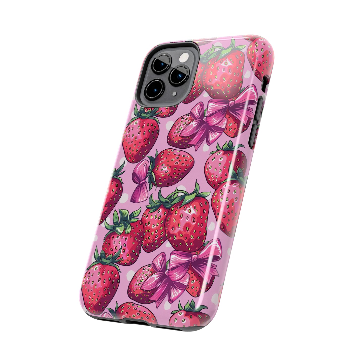 Bows and Berries Phone Case for iPhone - Lightweight, Impact Resistant, Wireless Charging Compatible