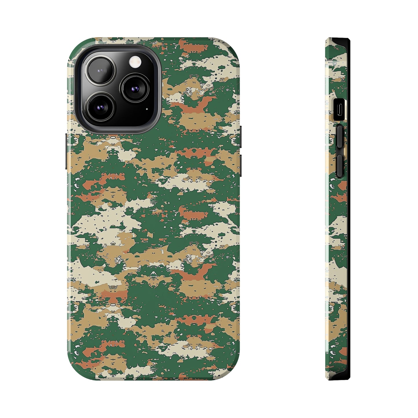 Green Pixel Camo Phone Case for iPhone - Lightweight, Impact Resistant, Wireless Charging Compatible