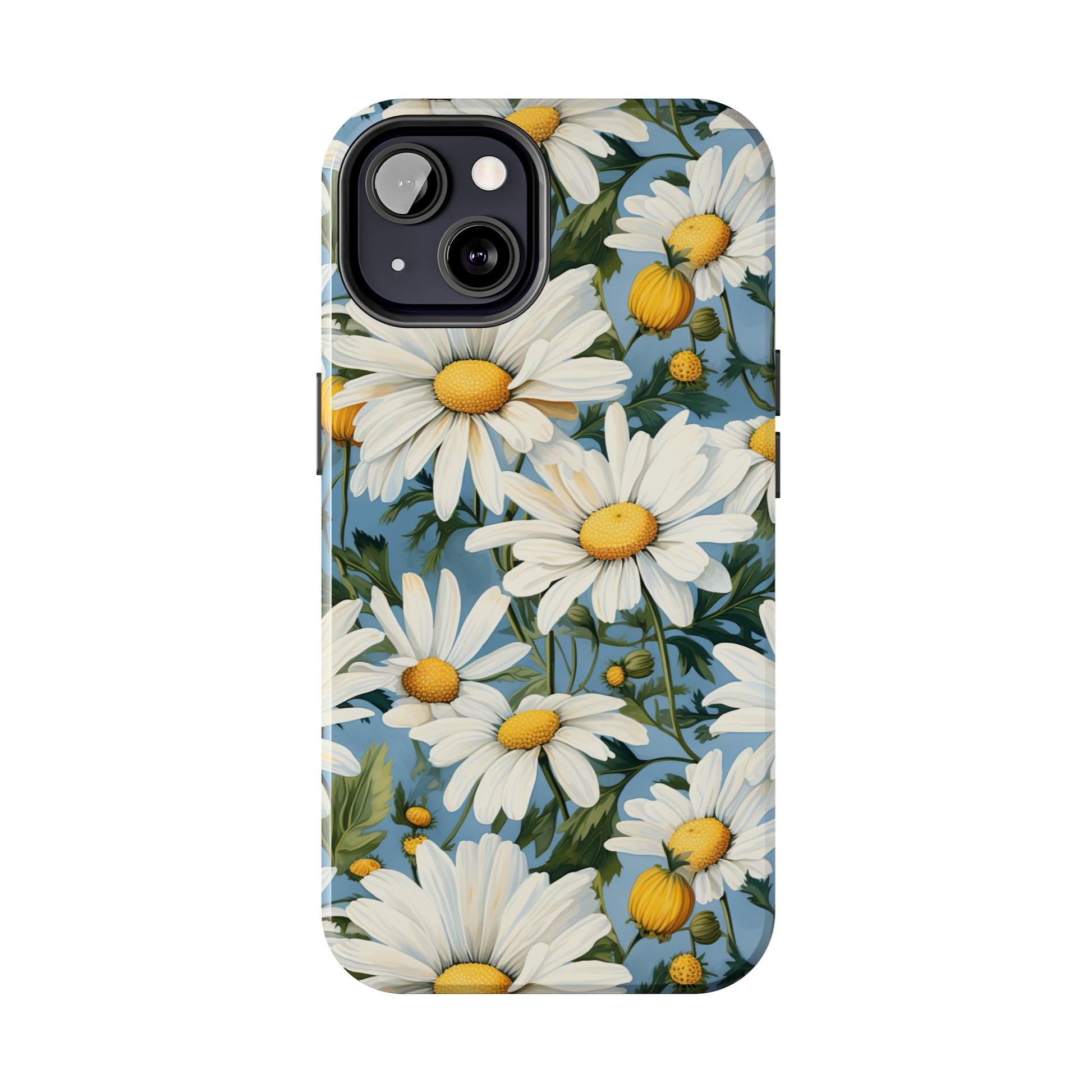 AI Daisy Pattern Phone Case for iPhone - Lightweight, Impact Resistant, Wireless Charging Compatible-AI phone case-AI By AJ