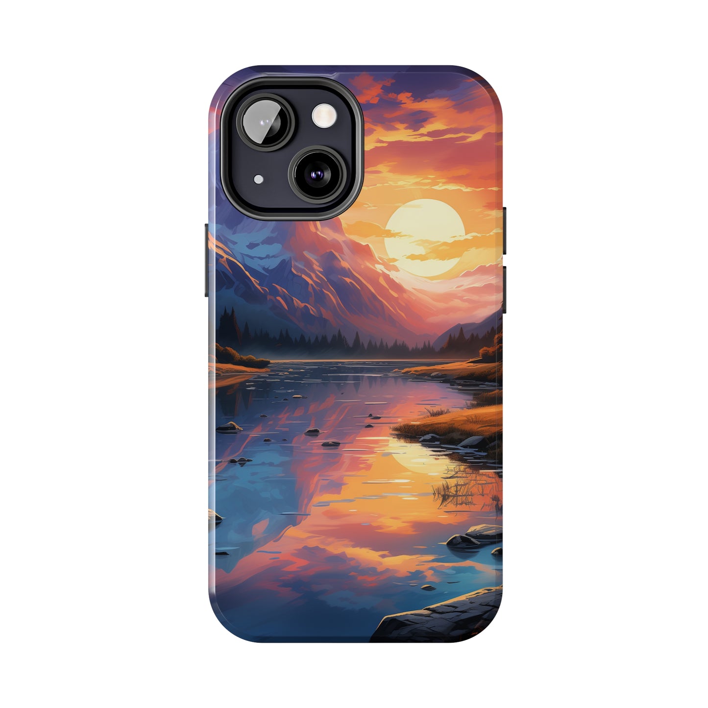 Serene Scene Phone Case for iPhone - Lightweight, Impact Resistant, Wireless Charging Compatible