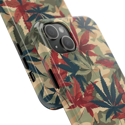 Cannabis Camo Phone Case for iPhone - Lightweight, Impact Resistant, Wireless Charging Compatible