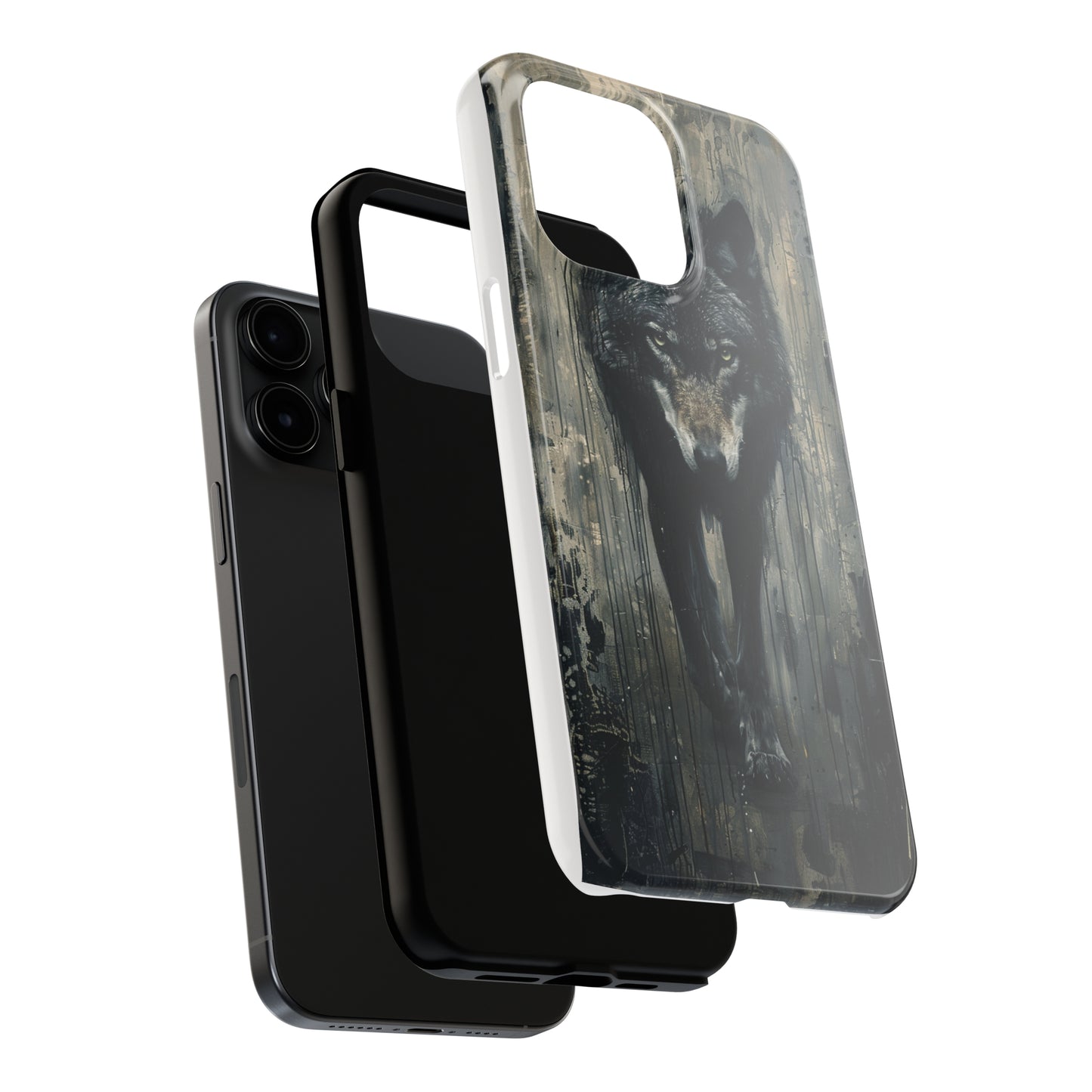 The Arte Povera Style Wolf Phone Case for iPhone - Lightweight, Impact Resistant, Wireless Charging Compatible