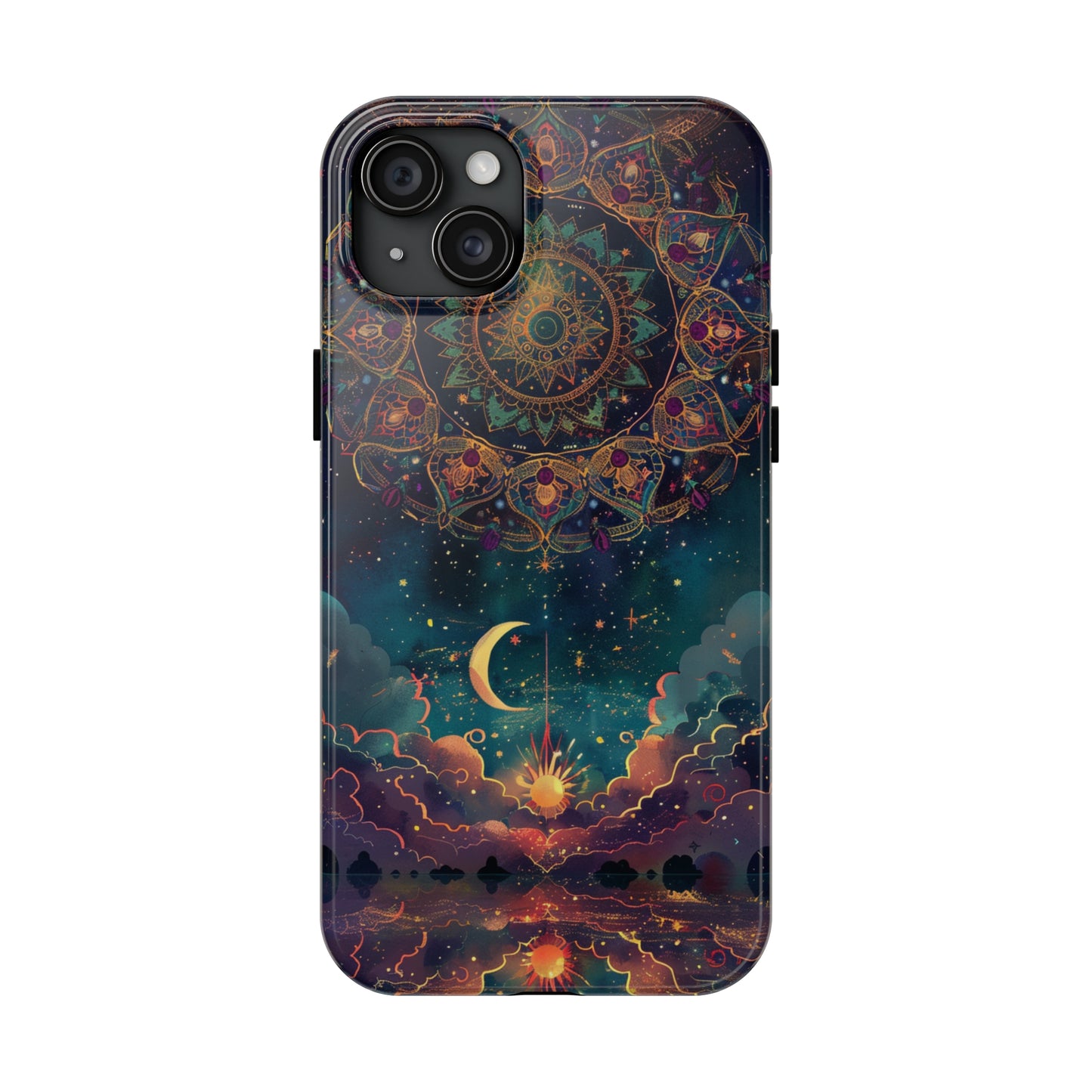 Mandala Pattern Phone Case 2 for iPhone - Lightweight, Impact Resistant, Wireless Charging Compatible