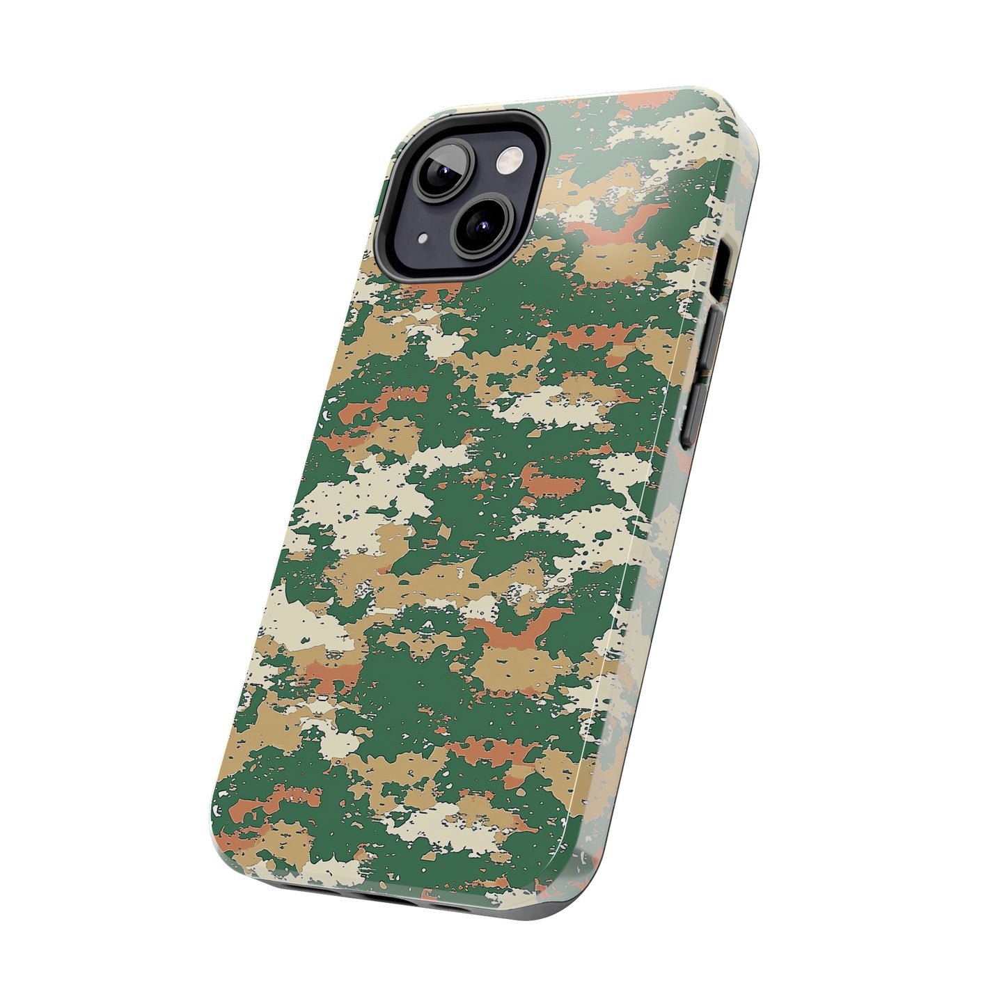 Green Pixel Camo Phone Case for iPhone - Lightweight, Impact Resistant, Wireless Charging Compatible