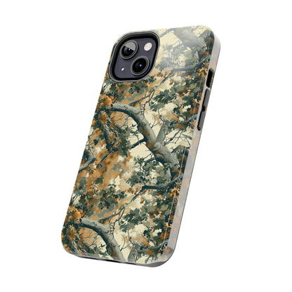 Brown Tree Camo Phone Case for iPhone - Lightweight, Impact Resistant, Wireless Charging Compatible