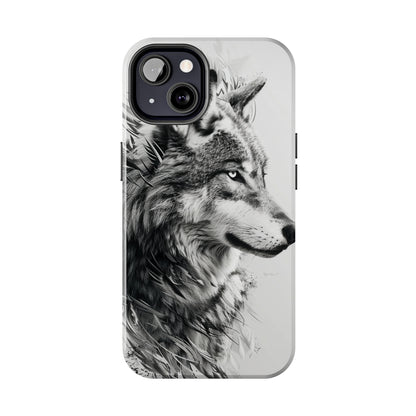 Calligraffiti Style Wolf Phone Case 2 for iPhone - Lightweight, Impact Resistant, Wireless Charging Compatible