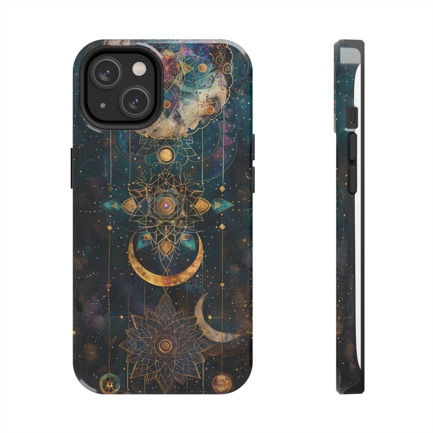 Mandala Pattern Phone Case for iPhone - Lightweight, Impact Resistant, Wireless Charging Compatible