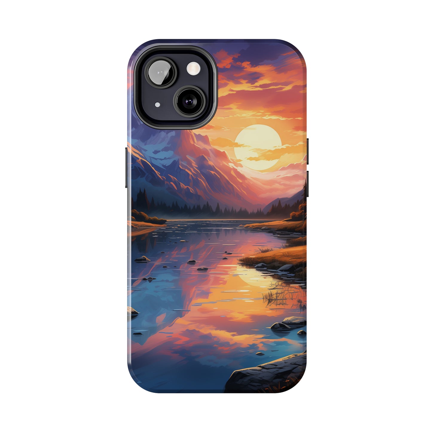 Serene Scene Phone Case for iPhone - Lightweight, Impact Resistant, Wireless Charging Compatible