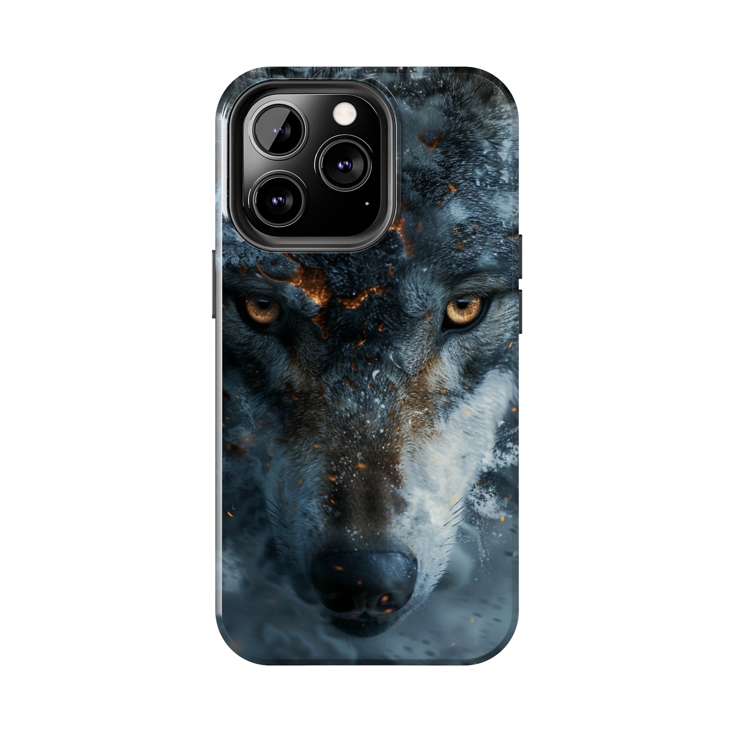 Grey Wolf Head Phone Case for iPhone - Lightweight, Impact Resistant, Wireless Charging Compatible