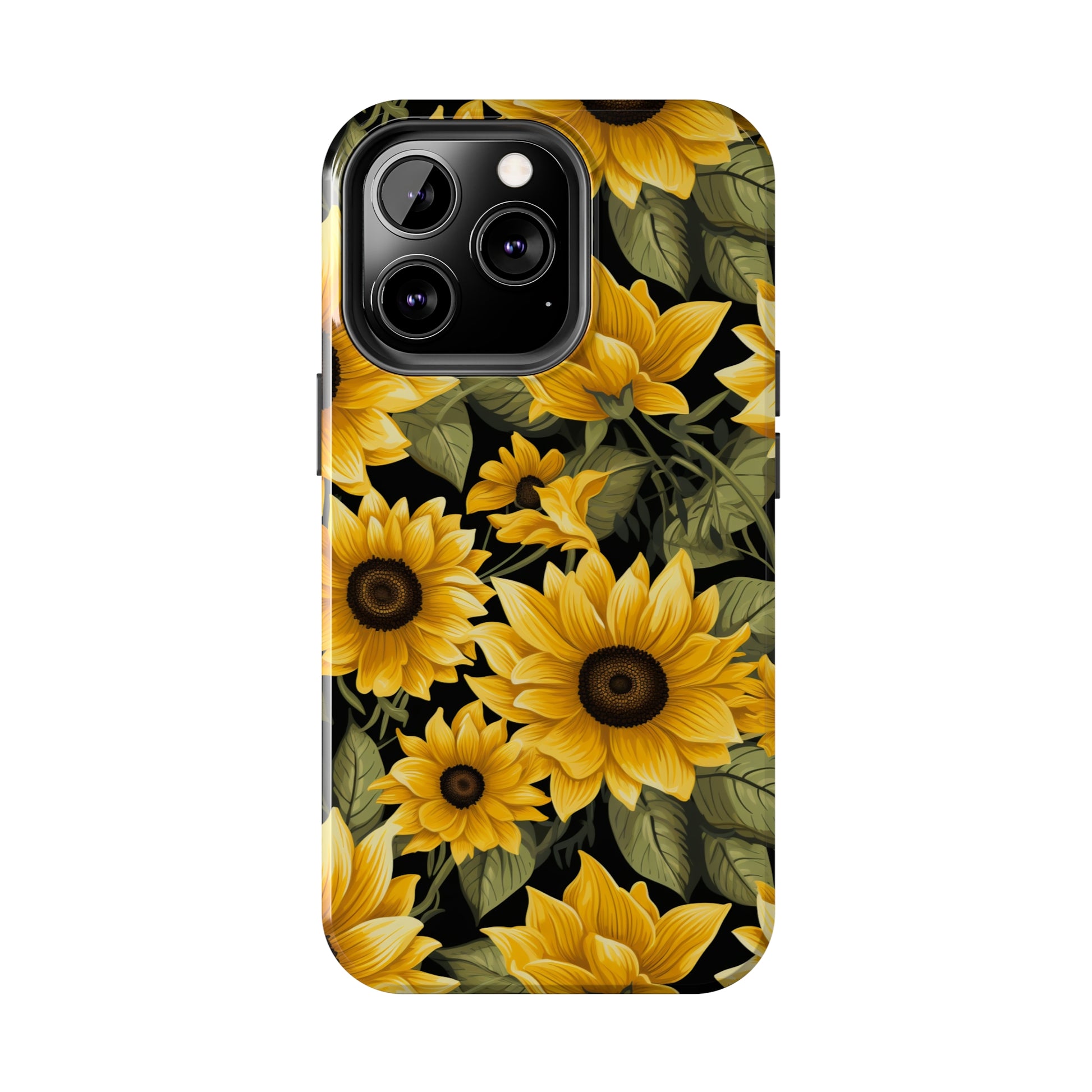 AI Sunflower Pattern Phone Case for iPhone - Lightweight, Impact Resistant, Wireless Charging Compatible-AI phone case-AI By AJ