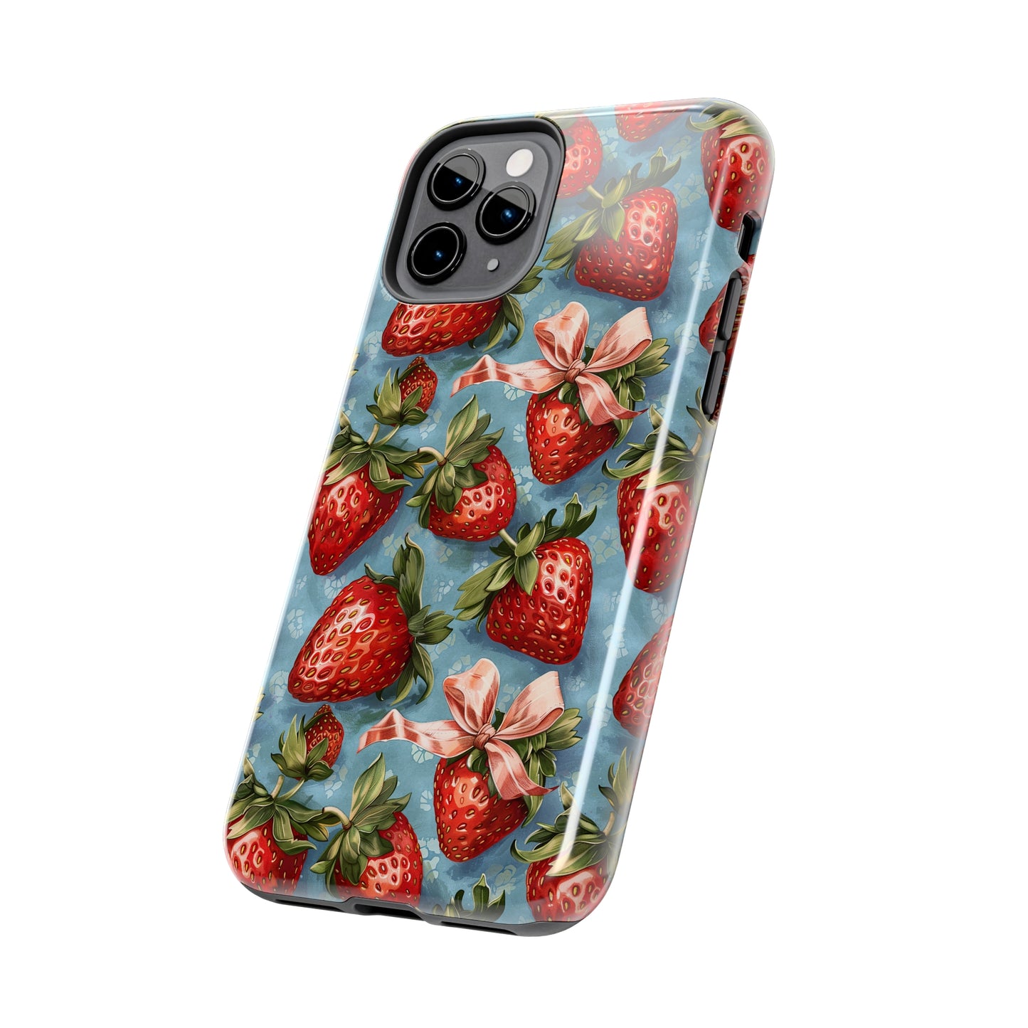 Bows and Berries 2 Phone Case for iPhone - Lightweight, Impact Resistant, Wireless Charging Compatible