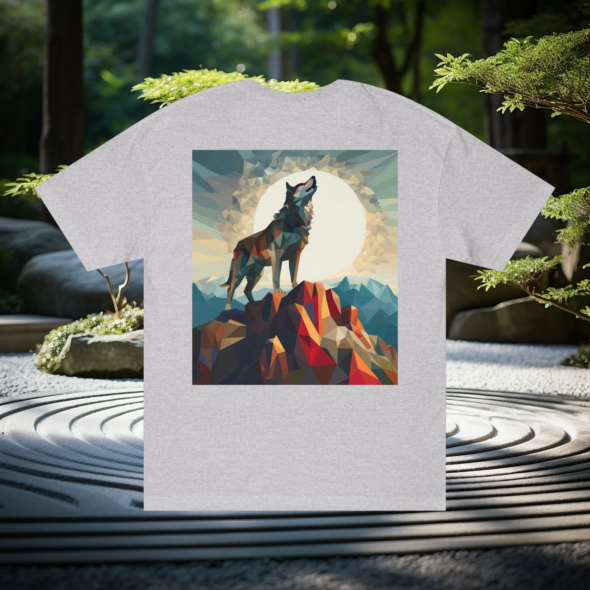 Unisex Classic Tee with Dual Wolf images, Mystical Creatures, Wolves