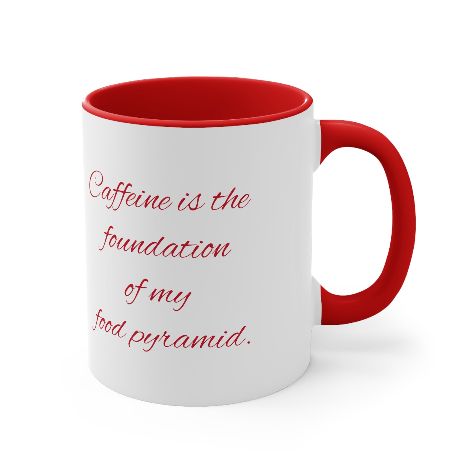 Funny Coffee Mug, 11oz - Caffeine is the foundation of my food pyramid!