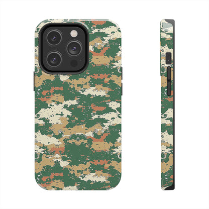 Green Pixel Camo Phone Case for iPhone - Lightweight, Impact Resistant, Wireless Charging Compatible