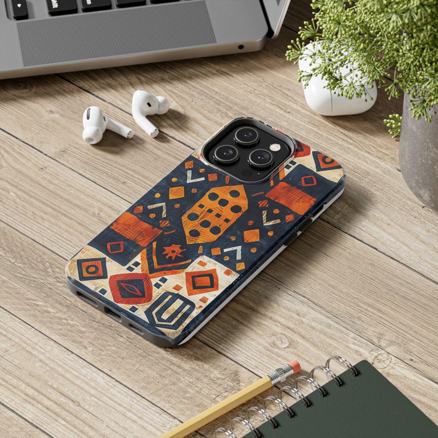 Cultural Tapestry Phone Case for iPhone - Lightweight, Impact Resistant, Wireless Charging Compatible