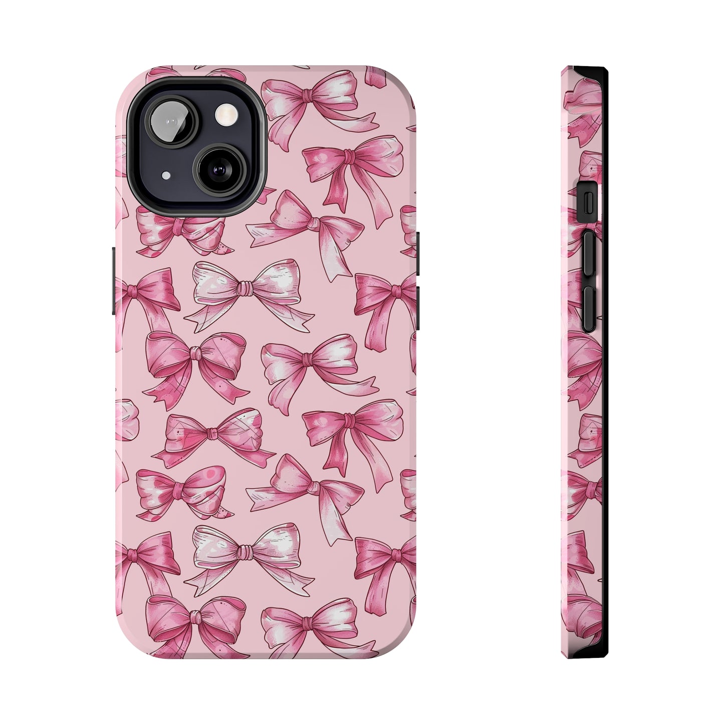 Pink Bows Phone Case for iPhone - Lightweight, Impact Resistant, Wireless Charging Compatible