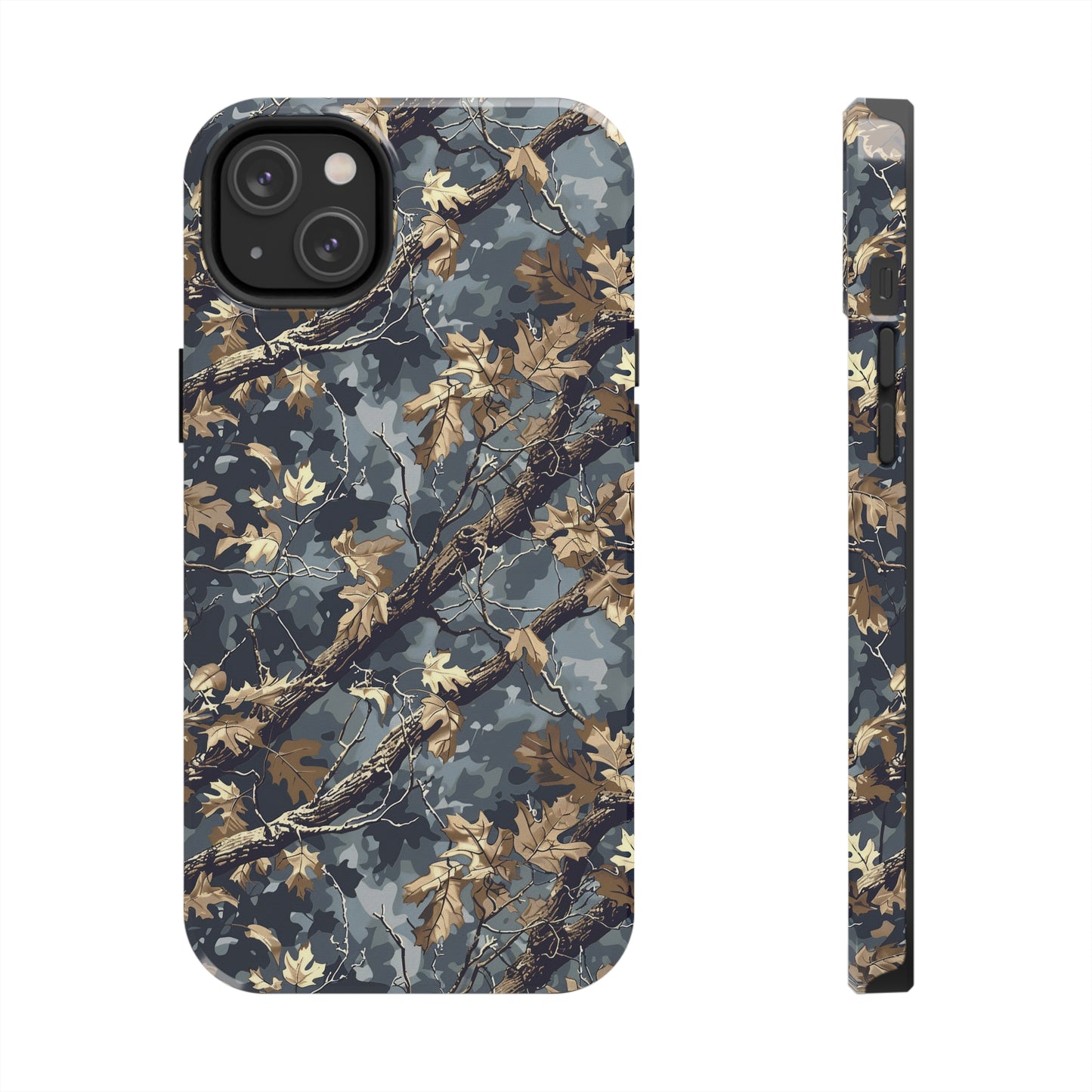 Gray Camo Phone Case for iPhone - Lightweight, Impact Resistant, Wireless Charging Compatible