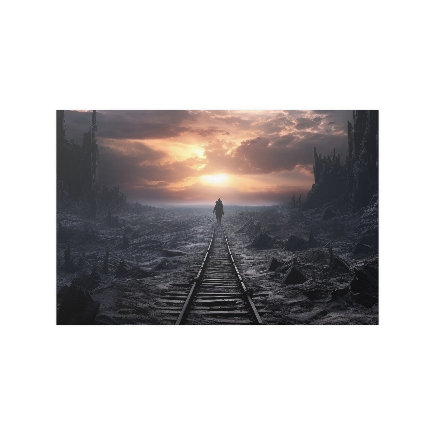 Railroad to nowhere Satin Poster | AI Poster | Abstract Art