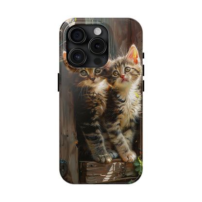 Window of Kittens Phone Case for iPhone - Lightweight, Impact Resistant, Wireless Charging Compatible