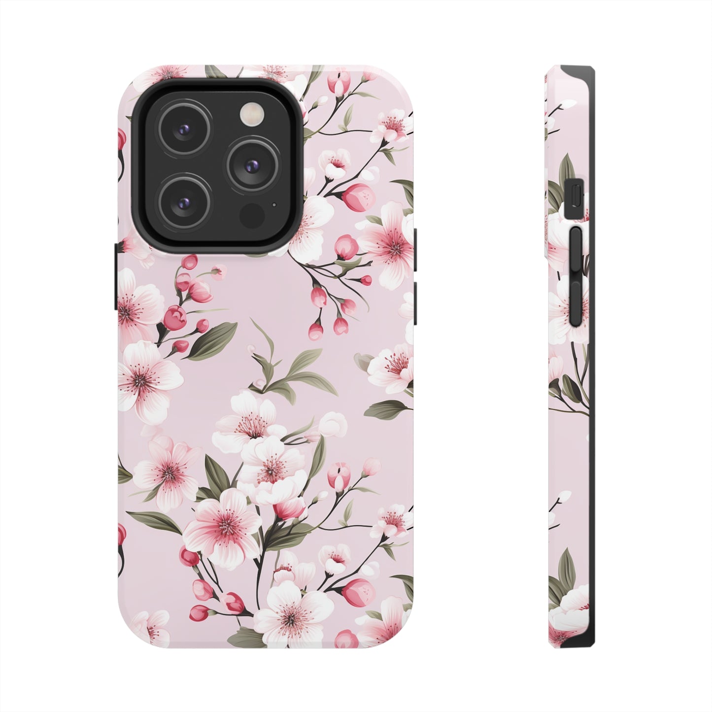 AI Cherry Blossom Pattern Phone Case for iPhone - Lightweight, Impact Resistant, Wireless Charging Compatible-AI phone case-AI By AJ