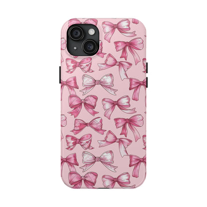 Pink Bows Phone Case for iPhone - Lightweight, Impact Resistant, Wireless Charging Compatible