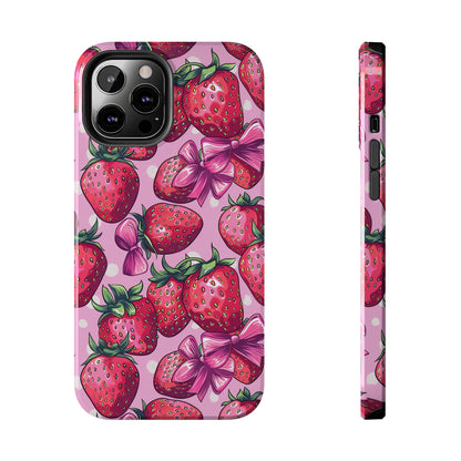 Bows and Berries Phone Case for iPhone - Lightweight, Impact Resistant, Wireless Charging Compatible