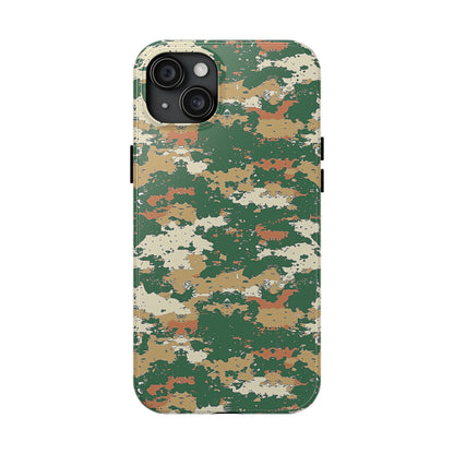 Green Pixel Camo Phone Case for iPhone - Lightweight, Impact Resistant, Wireless Charging Compatible