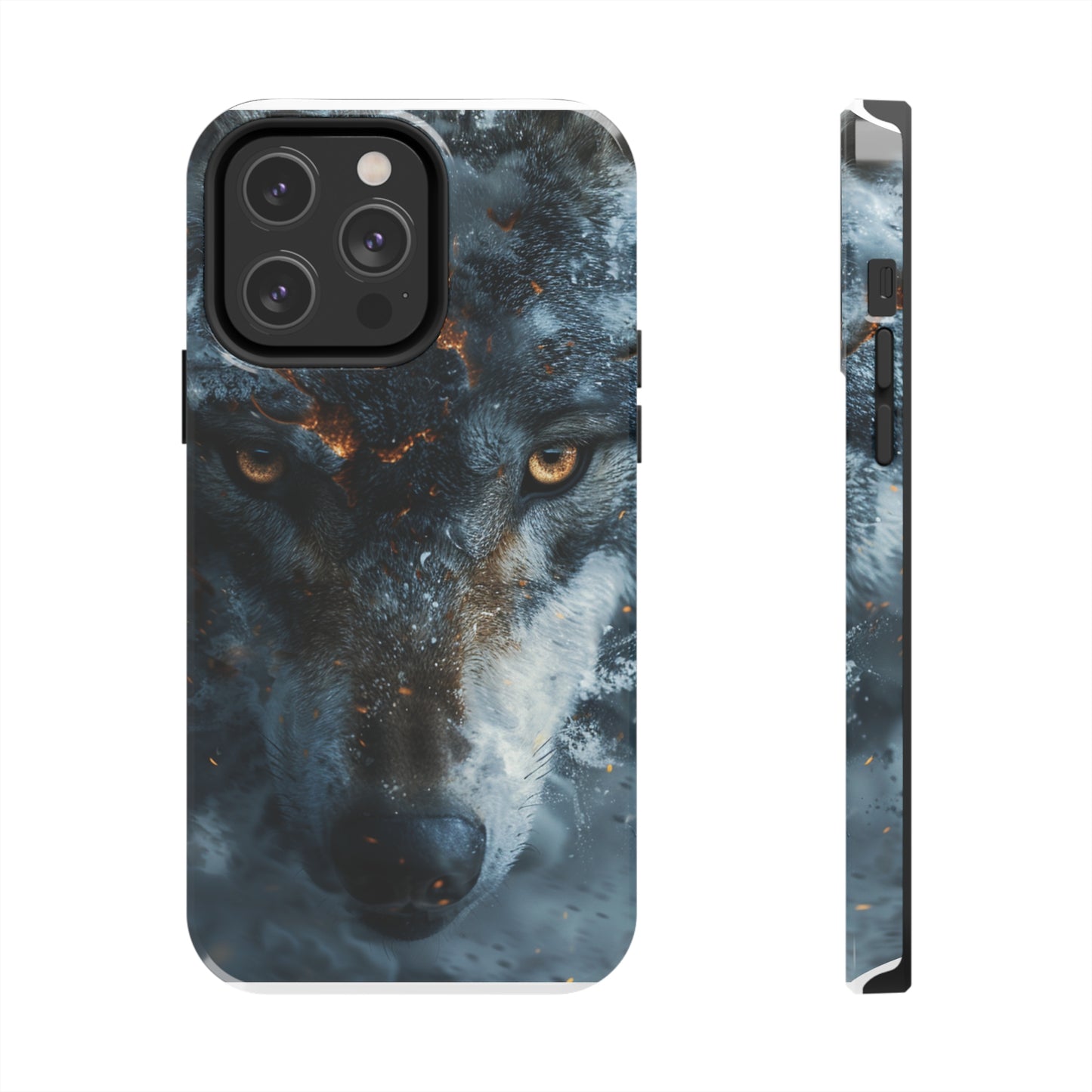 Grey Wolf Head Phone Case for iPhone - Lightweight, Impact Resistant, Wireless Charging Compatible