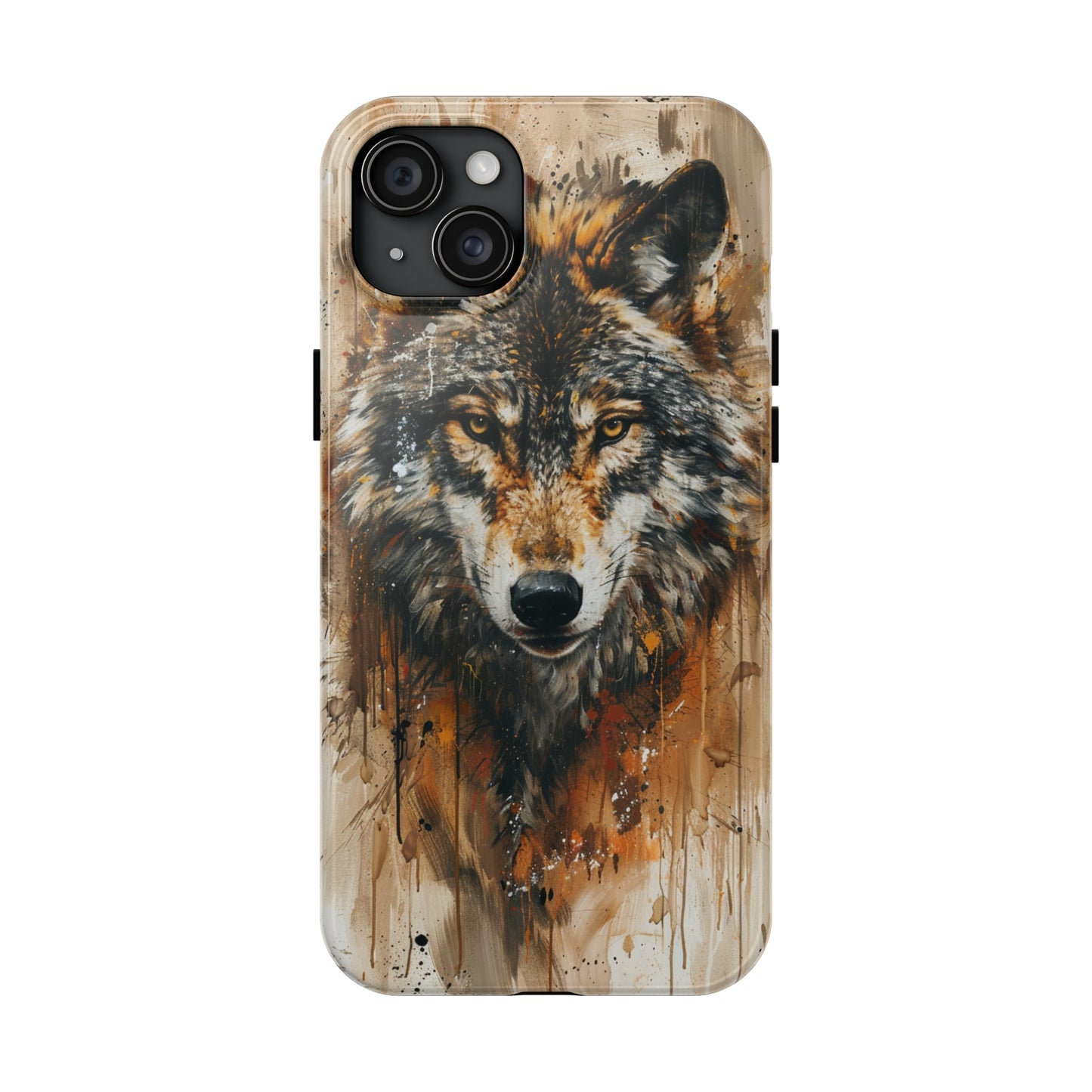 Calligraffiti Style Wolf Phone Case for iPhone - Lightweight, Impact Resistant, Wireless Charging Compatible