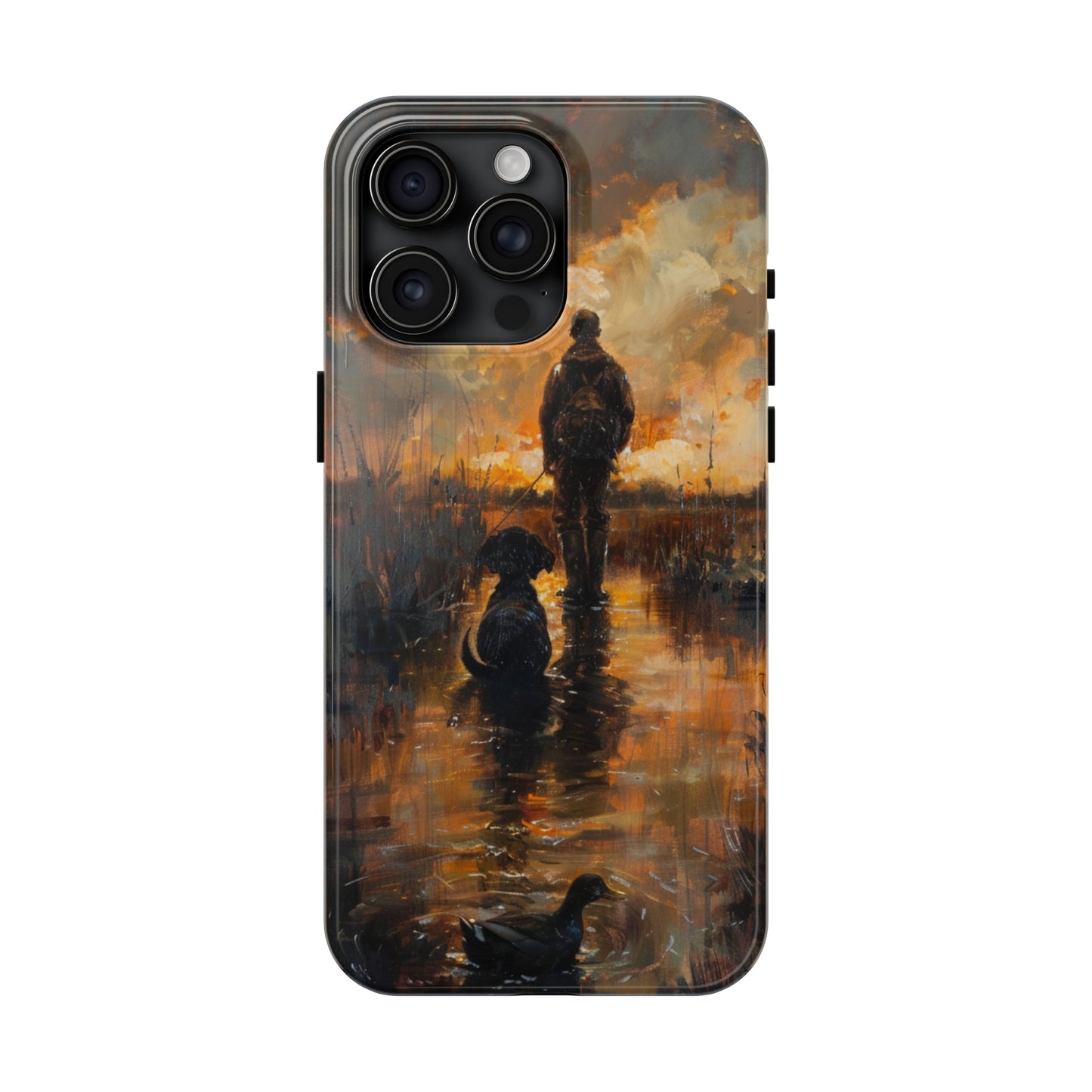 Water Color Mans Best Friend Phone Case for iPhone - Lightweight, Impact Resistant, Wireless Charging Compatible