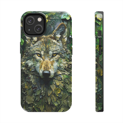 The Arte Povera Style Wolf Head Phone Case for iPhone - Lightweight, Impact Resistant, Wireless Charging Compatible