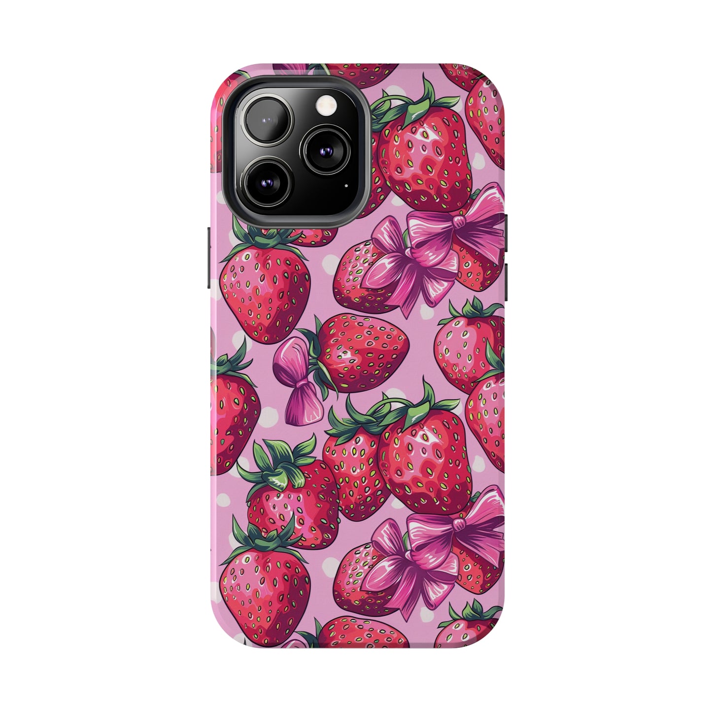 Bows and Berries Phone Case for iPhone - Lightweight, Impact Resistant, Wireless Charging Compatible