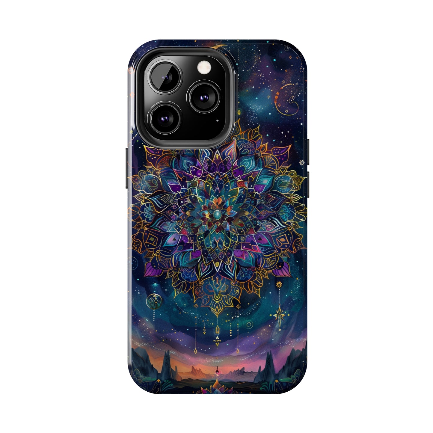 Mandala Pattern Phone Case 3 for iPhone - Lightweight, Impact Resistant, Wireless Charging Compatible