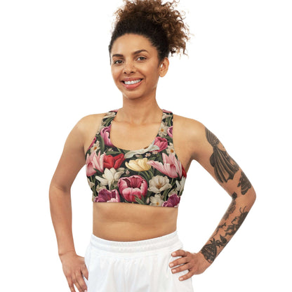 Tulip Flower Custom Sports Bra - Elegant & Supportive