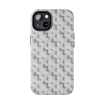 White Cross Phone Case for iPhone - Lightweight, Impact Resistant, Wireless Charging Compatible