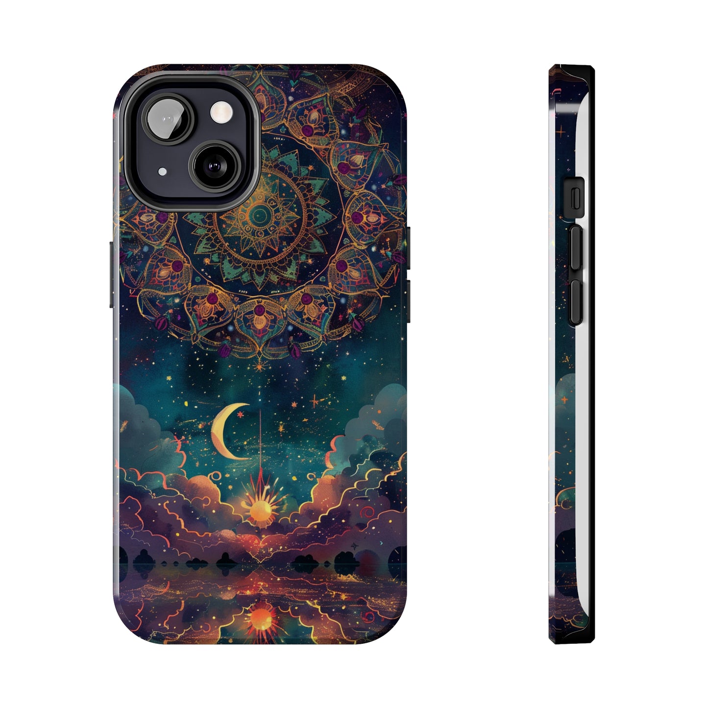 Mandala Pattern Phone Case 2 for iPhone - Lightweight, Impact Resistant, Wireless Charging Compatible