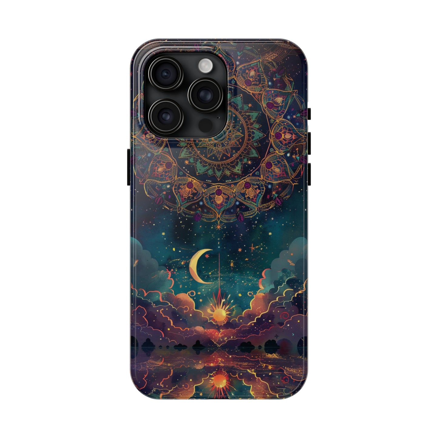 Mandala Pattern Phone Case 2 for iPhone - Lightweight, Impact Resistant, Wireless Charging Compatible