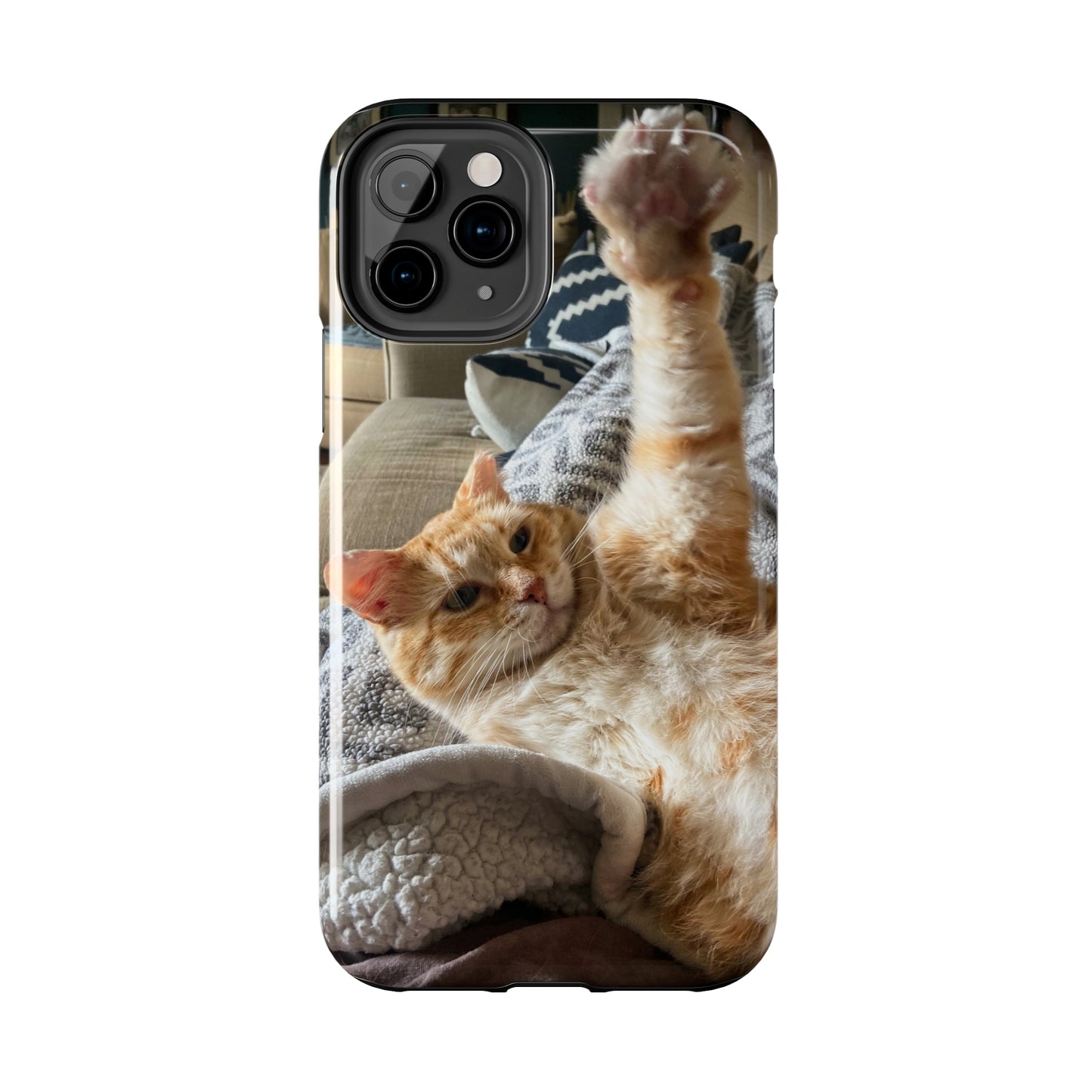 Alfred the Cat's "All In" Phone Case for iPhone - Lightweight, Impact Resistant, Wireless Charging Compatible