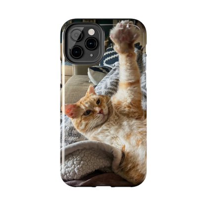 Alfred the Cat's "All In" Phone Case for iPhone - Lightweight, Impact Resistant, Wireless Charging Compatible