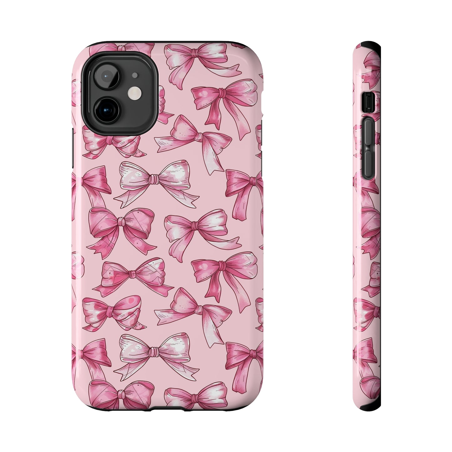 Pink Bows Phone Case for iPhone - Lightweight, Impact Resistant, Wireless Charging Compatible