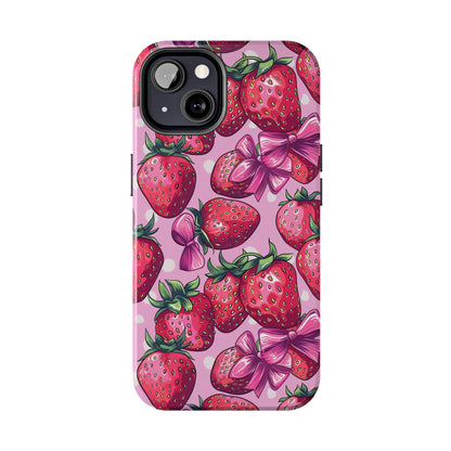 Bows and Berries Phone Case for iPhone - Lightweight, Impact Resistant, Wireless Charging Compatible