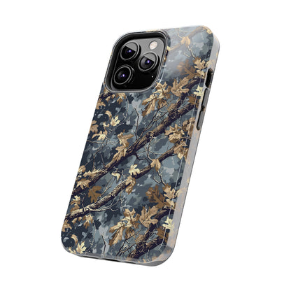 Gray Camo Phone Case for iPhone - Lightweight, Impact Resistant, Wireless Charging Compatible