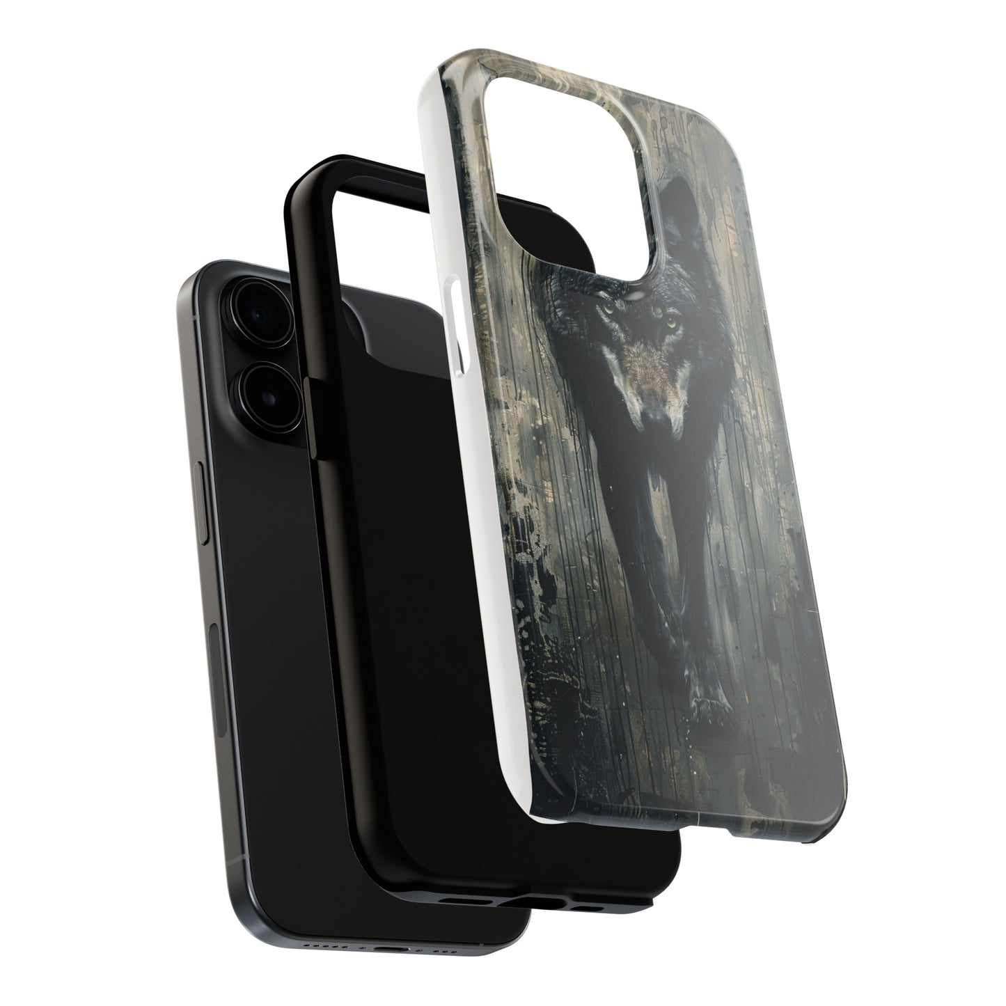 The Arte Povera Style Wolf Phone Case for iPhone - Lightweight, Impact Resistant, Wireless Charging Compatible