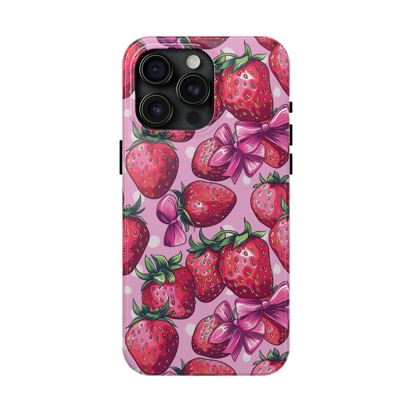 Bows and Berries Phone Case for iPhone - Lightweight, Impact Resistant, Wireless Charging Compatible