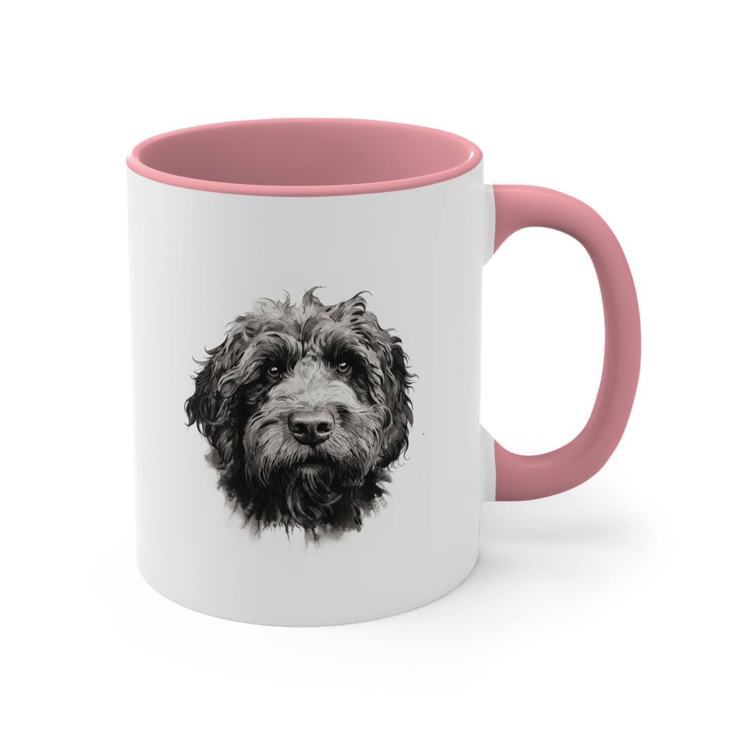 11 oz Accent Coffee Mug - Double-Sided Newfypoo Portrait - Perfect for Dog Lovers & Morning Brew